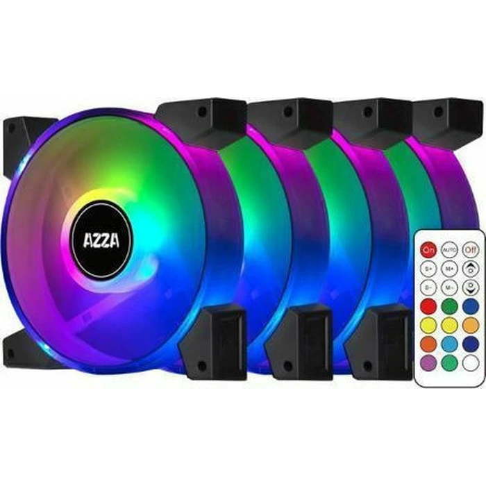 Case Fan 12cm Azza Hurricane II ARGB 4-in-1 set + RF Rem