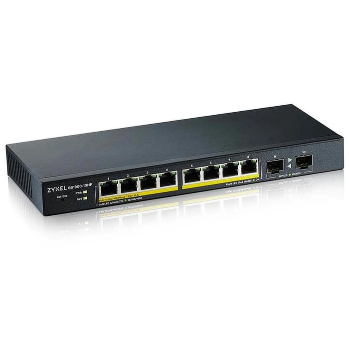 Network Switch Zyxel 8x GS1900-10HP GbE L2 POE+ /+2 SFP slots