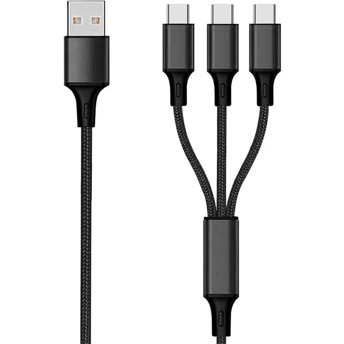 Καλώδιο USB 2GO 3 in 1 - Black - 150cm for USB Type-C