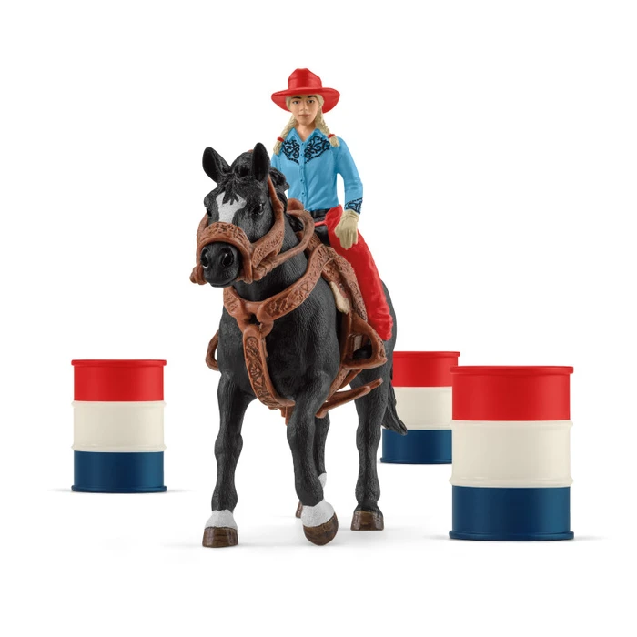 Μινιατούρα Schleich Farm World 42576 Barrel Racing mit Cowgirl