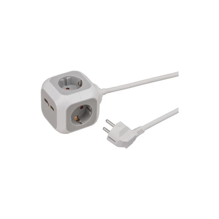 Πολύπριζο Brennenstuhl socket cube 4fach + 2x USB 1,4m cable