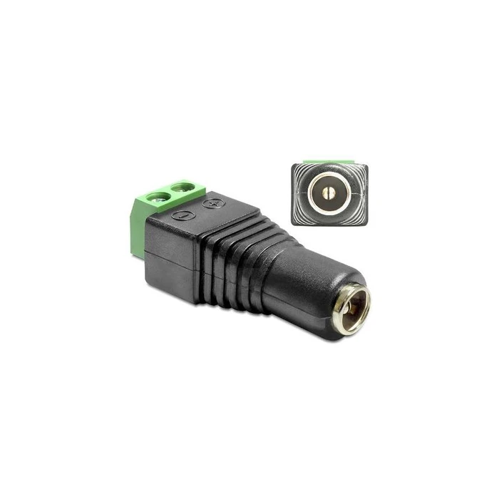 Βύσμα RCA Delock Terminalblock 2Pin to DC 2,1 x 5,5mm female