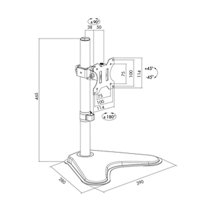 Βάση Monitor LogiLink TIS 13"-32" 1TFT 1joint black Max.8KG, 88mm Arm
