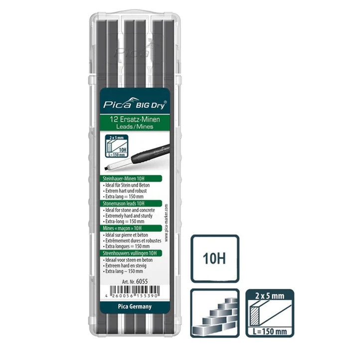 Μύτες Μηχανικών Μολυβιών Pica BIG DRY Stonemason Leads 10H
