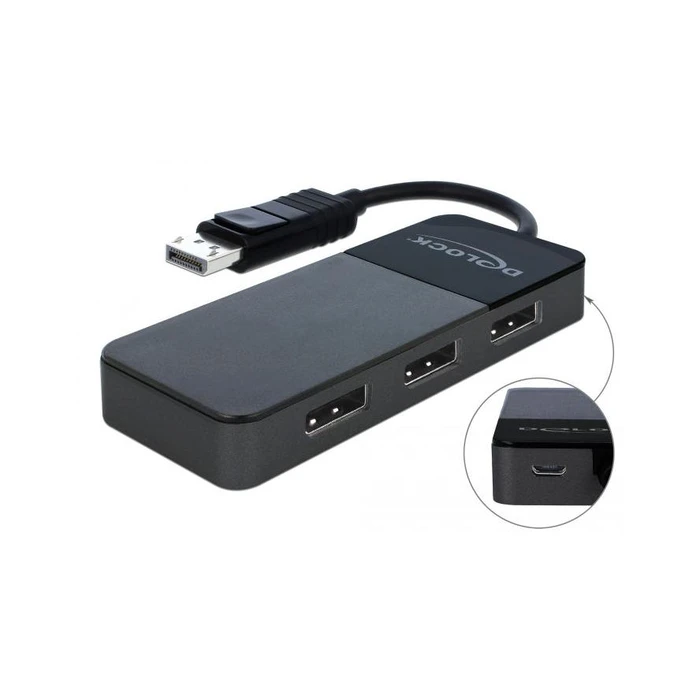 Splitter DELOCK DisplayPort 1.4 1xDP in > 3xDP out