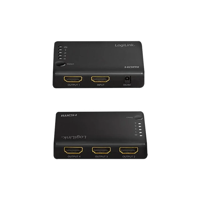 HDMI Splitter Logilink 1x4-Port, 4K/30Hz, slim black