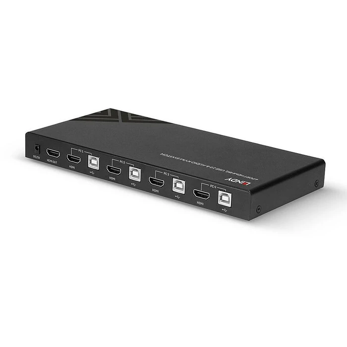 KVM Switch Lindy 4 Port HDMI 18G, USB 2.0 & Audio