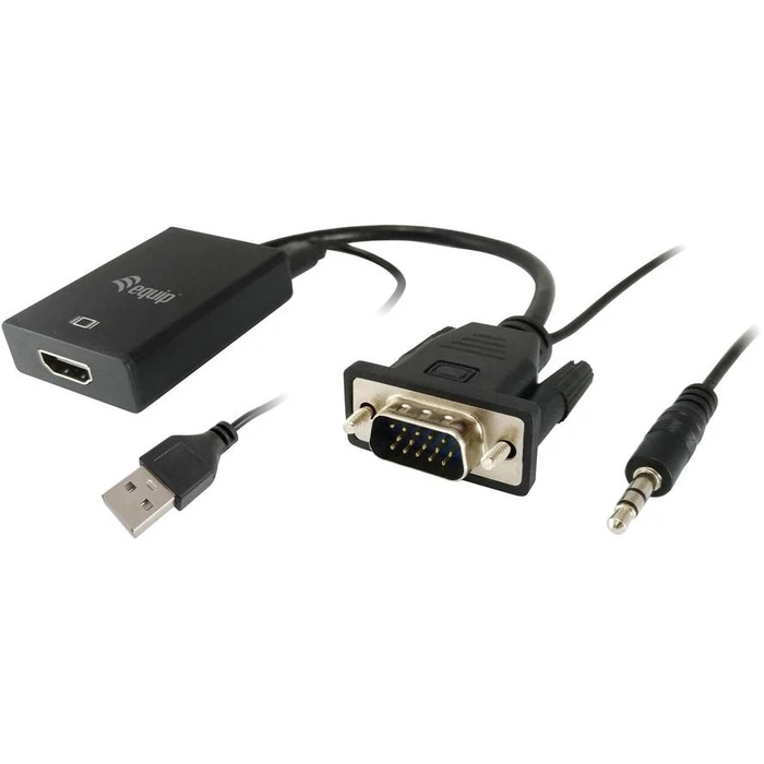 Αντάπτορας VGA Equip to HDMI with Audio, black, 15cm