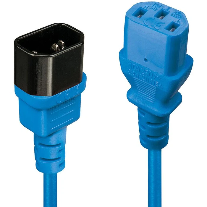 Καλώδιο Τροφοδοσίας Lindy IEC-extension C14 - C13 Blue 0.5m