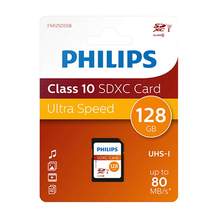 Κάρτα Μνήμης SDXC 128GB Philips Card Class 10 UHS-I U1