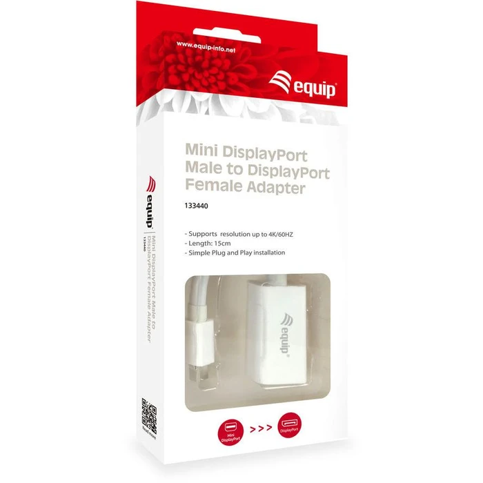 Αντάπτορας Equip Mini DisplayPort to DisplayPort white
