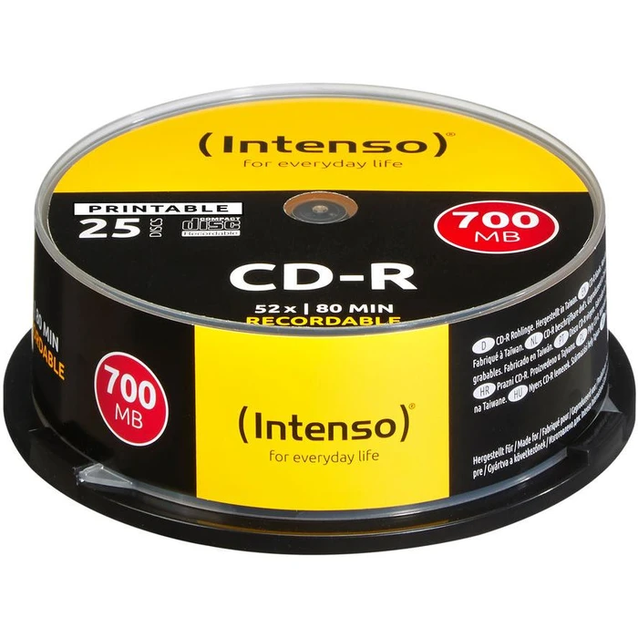 CD-R Intenso 700MB 25pcs Cakebox "printable inkjet" 52