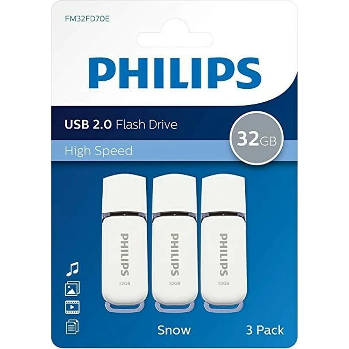 USB Flash 32GB Philips USB 2.0 3-Pack Snow Edition Shadow Grey