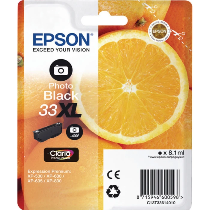 Μελάνι Epson photo black Claria Premium 33 XL T 3361