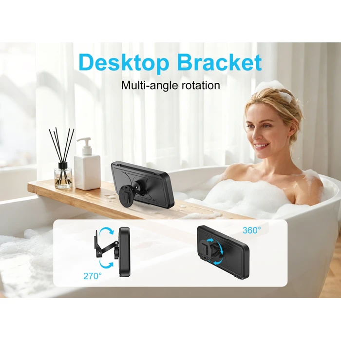 XO F80 Waterproof Shower Phone Holder with Bluetooth Speaker