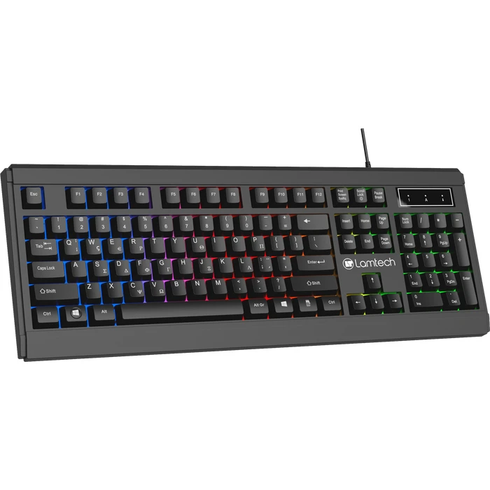 Gaming Πληκτρολόγιο Ενσύρματο Lamtech GR With RAINBOW BACKLIGHT