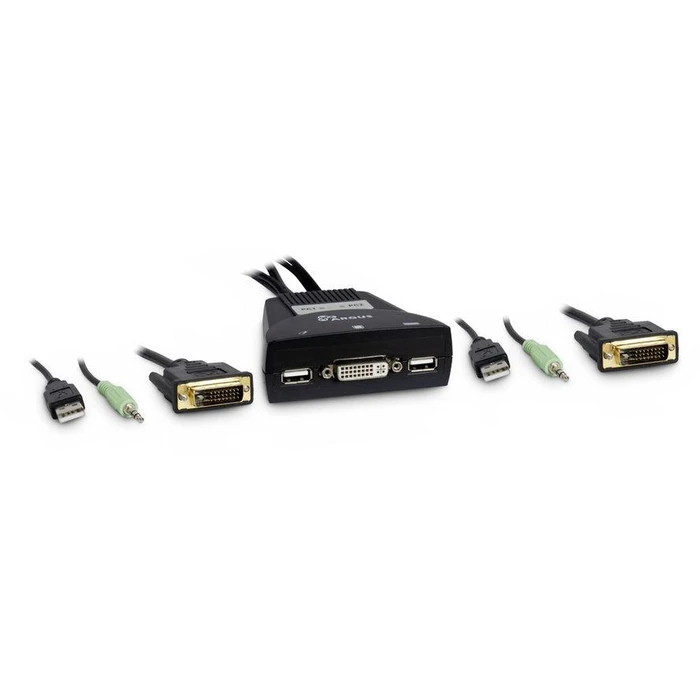 KVM Switch Inter-Tech LS-21DA DVI, 2 Port, plastic