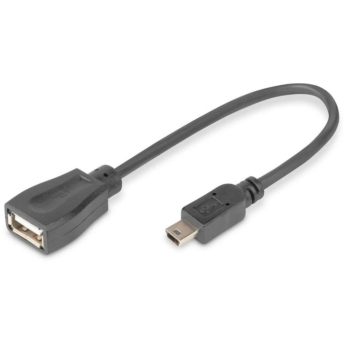 Αντάπτορας USB Digitus USB 2.0 OTG, Typ Mini B - A St/Bu 0,2m