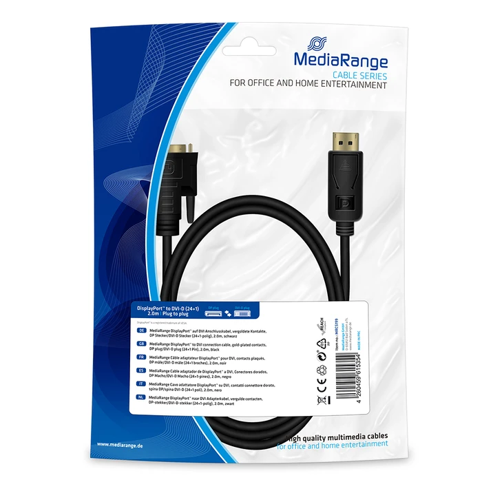 Καλώδιο DisplayPort MediaRange to DVI 2m Black