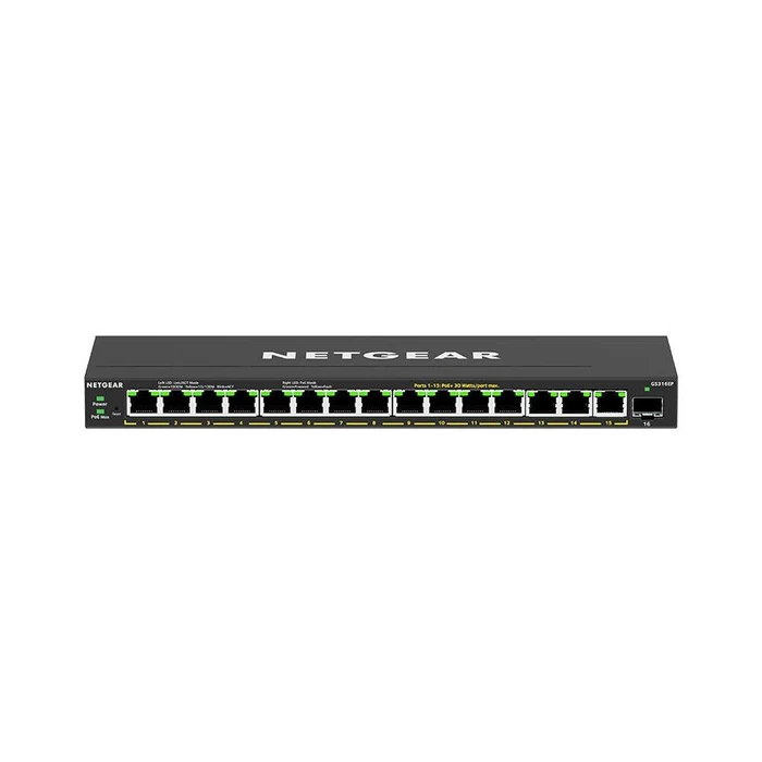 Network Switch NETGEAR 16x GE GS316EPP-100PES PoE+ Gigabit 231W 1SF