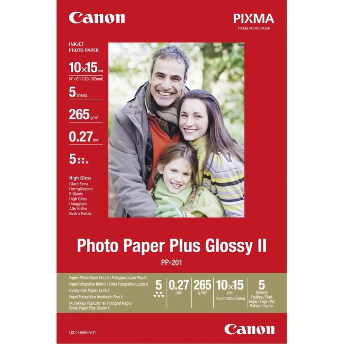 Φωτογραφικό Χαρτί Canon Plus Glossy II PP-201 - 20 Φύλλα - A4 - 275 g/m²