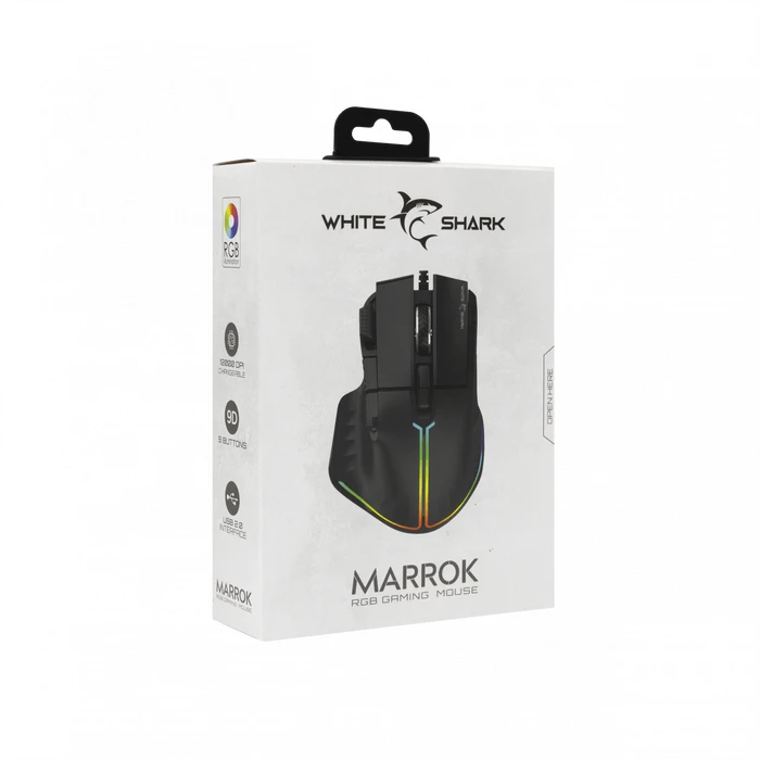 Ποντίκι Ενσύρματο White Shark Gaming GM-9006 MARROK Black 12000DPI 