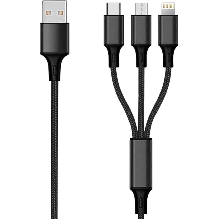 Καλώδιο USB 2GO 3 in 1 - Black - 300cm