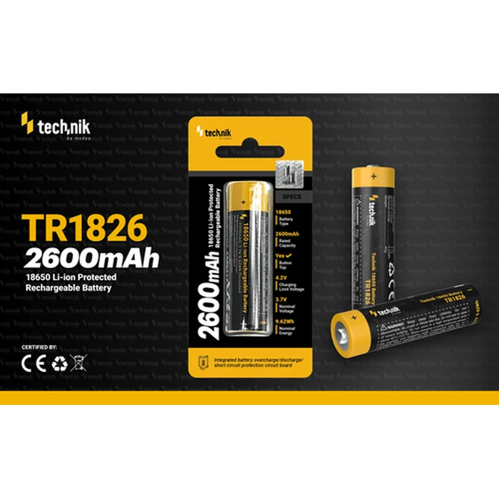 Technik Επαναφορτιζόμενη Μπαταρία 18650 TR1826 2600mAh 3,7V B1