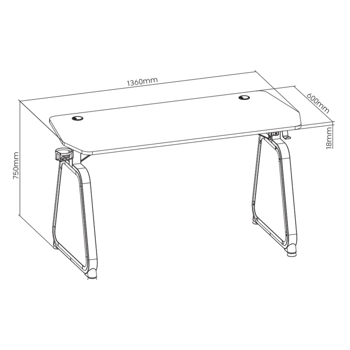 Γραφείο Gaming White Shark with USB LIGHT EFFECTS MEDUSA