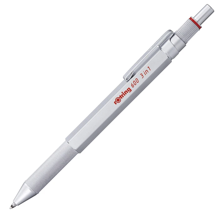 Στυλό Rotring 600 Multipen 3in1 silver Fine-lead Pen, Ball Pen blue/red