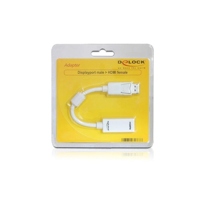 Αντάπτορας DisplayPort Delock DP -> HDMI M/F 0.22m white