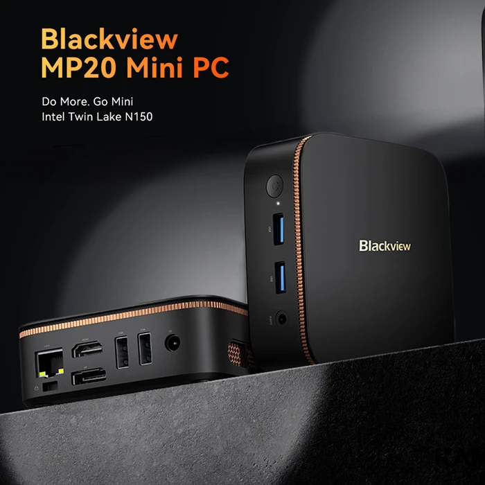 Mini PC Blackview Intel N150 8gb Ddr4 256gb M.2 Ssd 2280 4k Dual Display Win 11 Pro Black