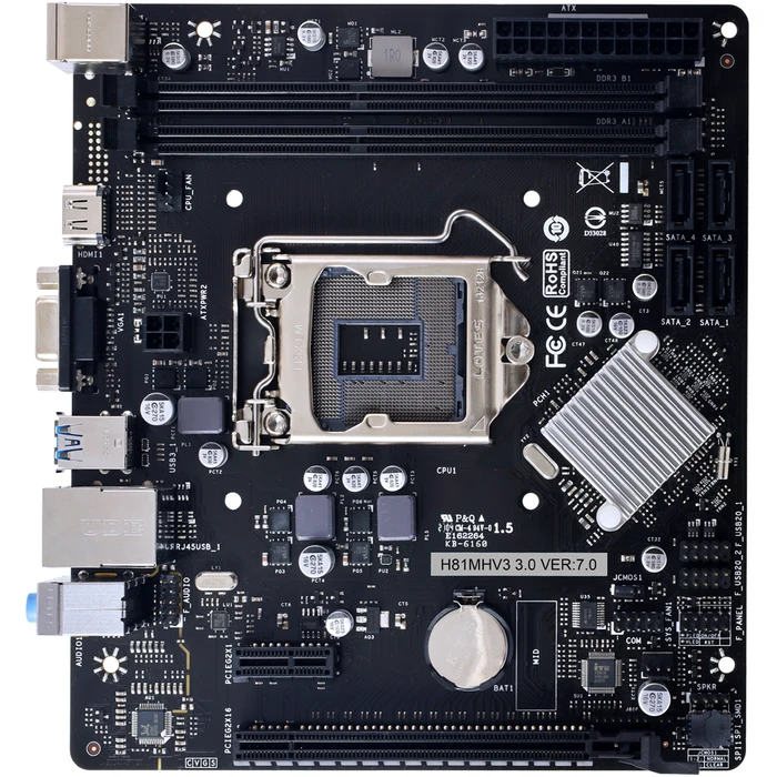 Motherboard Biostar H81MHV3 V3.0 (H81,S1150,mATX,DDR3,Intel)