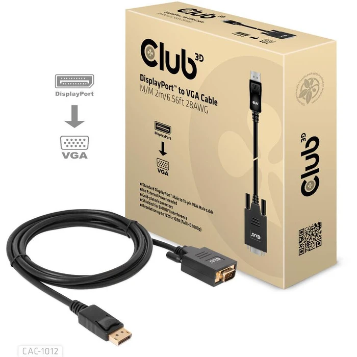 Καλώδιο DisplayPort Club 3D > VGA M/M 2m