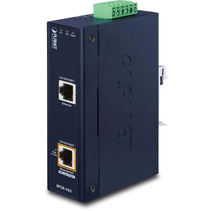 PoE Adapter Planet Industrial IEEE 802.3at High Power over Ethernet