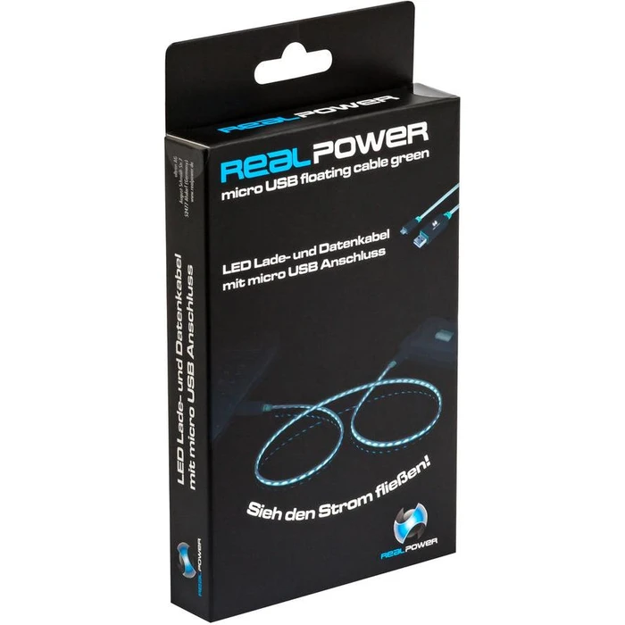 Καλώδιο RealPower Floating micro USB green