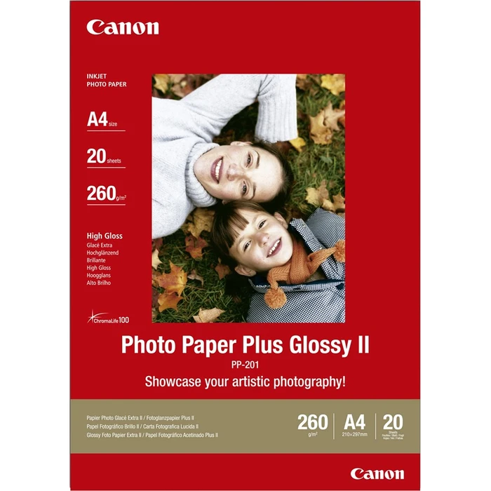 Φωτογραφικό Χαρτί Canon Plus Glossy II PP-201 - 20 Φύλλα - A4 - 275 g/m²