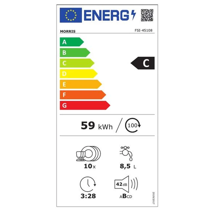 Πλυντήριο Πιάτων Morris FSI-45108 45cm INOX