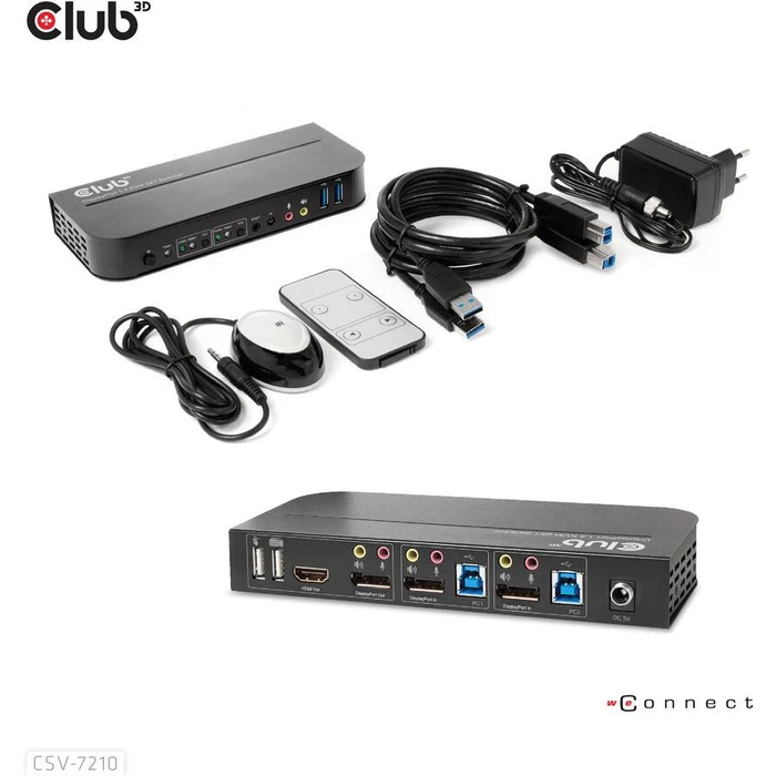 KVM Switch Club 3D 4K60Hz 2x DP > HDMI oder DP/2xUSB/Audio
