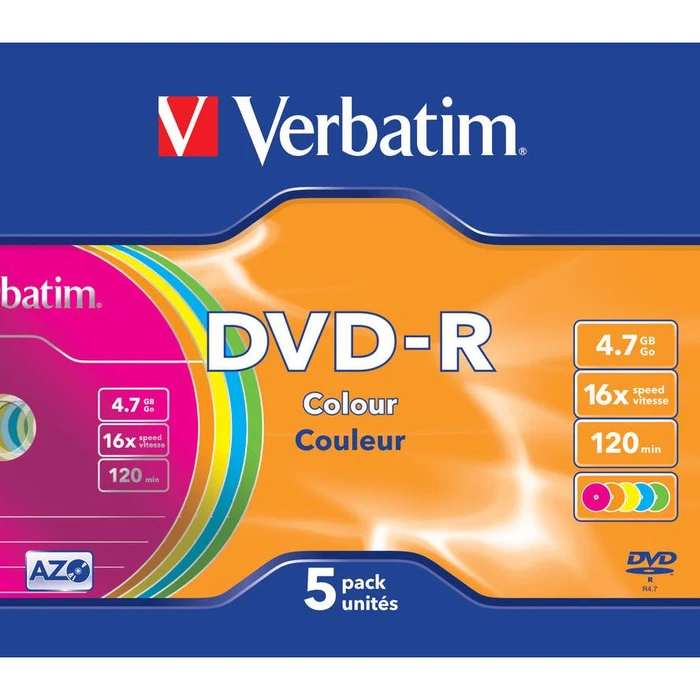 DVD-R Verbatim 4,7GB 5pcs Slim J. Colour 16x