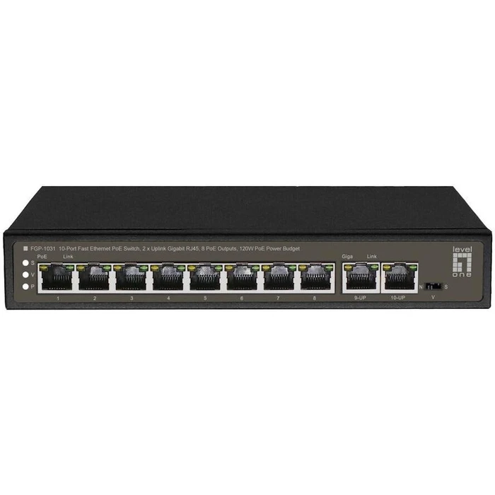 Network Switch LevelOne 8x FE FGP-1031 2xGE 120W 8xPoE+