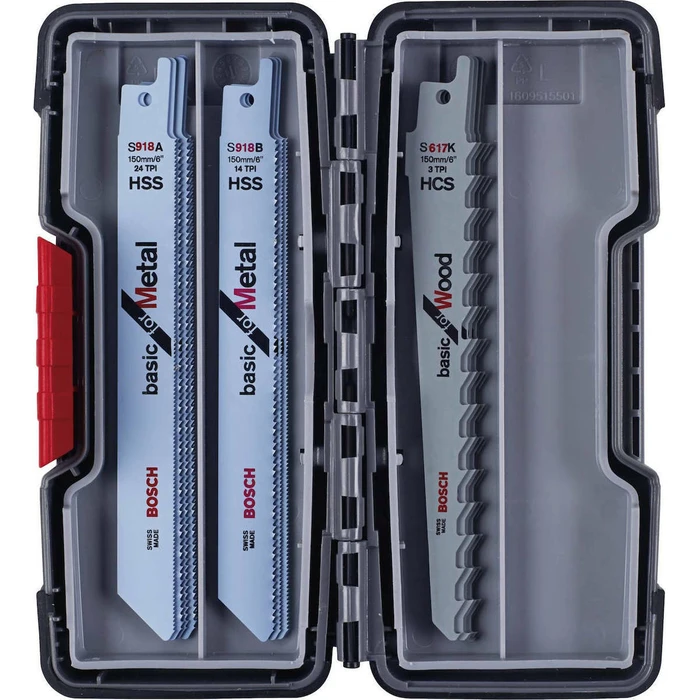 Λάμες Σέγας Bosch set Basic ToughBox Wood/Metal 15 pcs