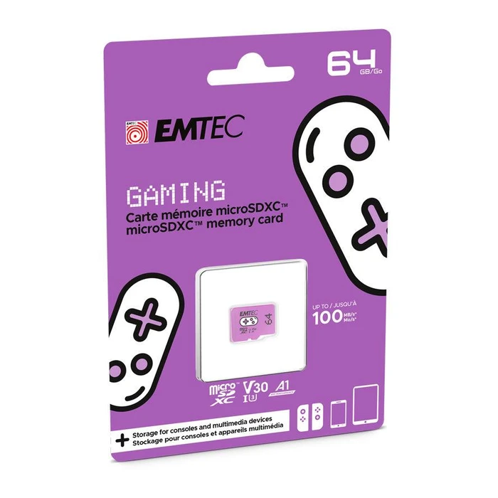Κάρτα Μνήμης microSD 64GB EMTEC SDXC CL.10 UHS1 U3 V30 A1 Gaming