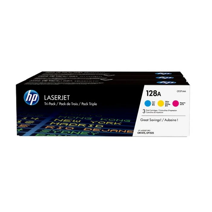 Toner Hewlett-Packard 128A - 3-pack - yellow, cyan, magenta