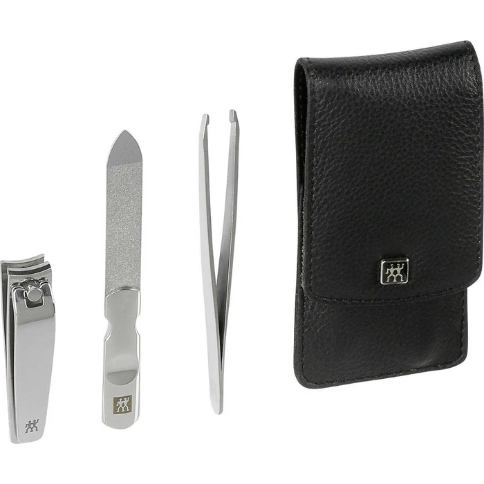 Αξεσουάρ Νυχιών Zwilling CLASSIC INOX Neat's leather case, black, 3 pc