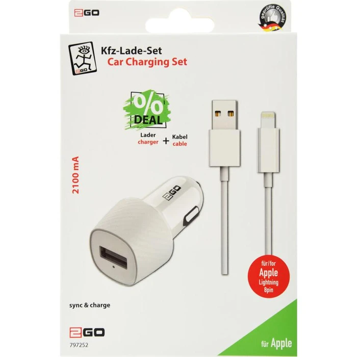 Φορτιστής Αυτοκινήτου 2GO 2-part USB to Lightning