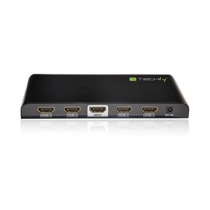 HDMI splitter Techly 2.0 4K, UHD, 3D, 4 Wege