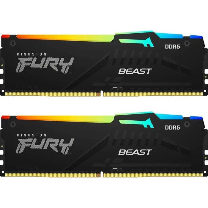 Μνήμη RAM Σταθερού DDR5 32GB Kingston FURY Beast RGB - 2 x 16GB - 288-PIN - 5600 MHz