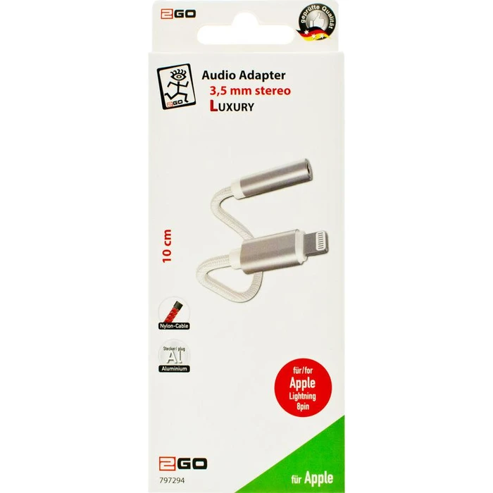 Αντάπτορας Ήχου 2GO Audio "Luxury" Lightning - 3,5mm Buchse