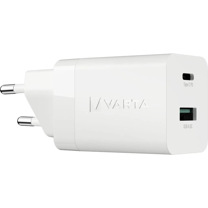 Φορτιστής Πρίζας Varta Speed 38W GaN PD USB-C 20W + USB-A 18W, white